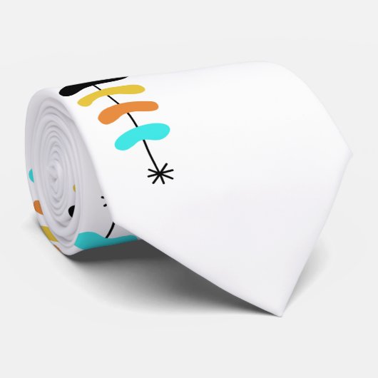 Retro-Stropdas met kerstbomen Stropdas (Opgerold)