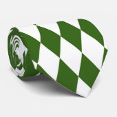 Retro Stropdas voor groene en witte diamanten (Opgerold)