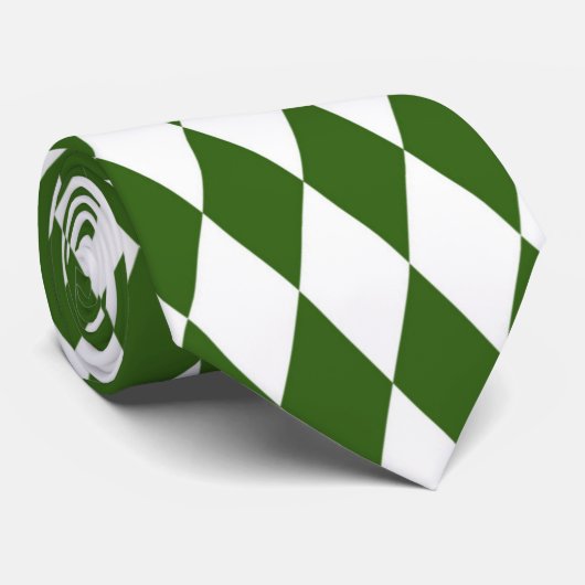 Retro Stropdas voor groene en witte diamanten (Opgerold)