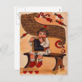 Retro Student Leren Liefde Valentijn Kaart (Voorkant / Achterkant)