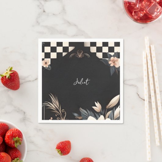 Retro Studio Creatieve Geïllustreerde Bruidsdouche Servet (Insitu)