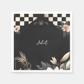 Retro Studio Creatieve Geïllustreerde Bruidsdouche Servet (Voorkant)