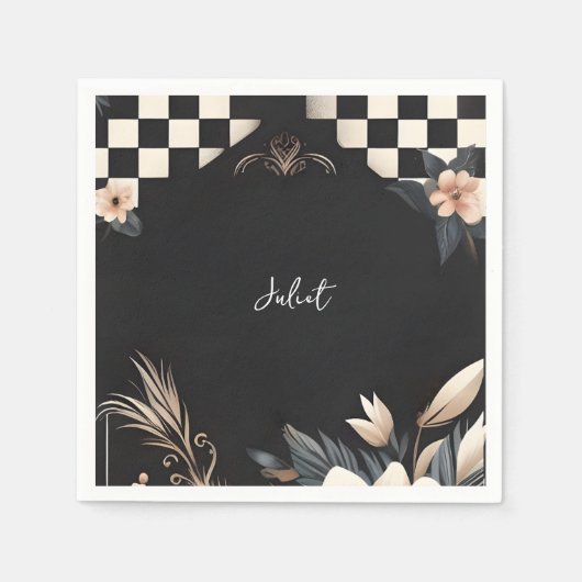 Retro Studio Creatieve Geïllustreerde Bruidsdouche Servet (Voorkant)