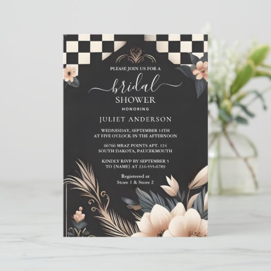 Retro Studio Creative Illustrated Vrijgezellenfees Kaart (Staand voorkant)