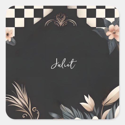 Retro Studio Creative Illustrated Vrijgezellenfees Vierkante Sticker (Voorkant)