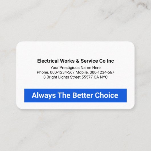 Retro Stunning Blue Plug Line Visitekaartje (Achterkant)