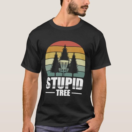 Retro Stupid Tree Disk Golf Golf Player 2 T-shirt (Voorkant)