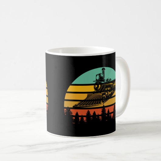 Retro- stuurmachinemotor koffiemok (Voorkant rechts)