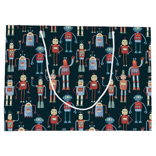 Retro Style 1950s  robots Groot Cadeauzakje (Achterkant)