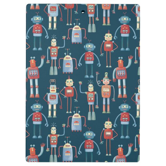 Retro Style 1950s  robots Klembord (Achterkant)