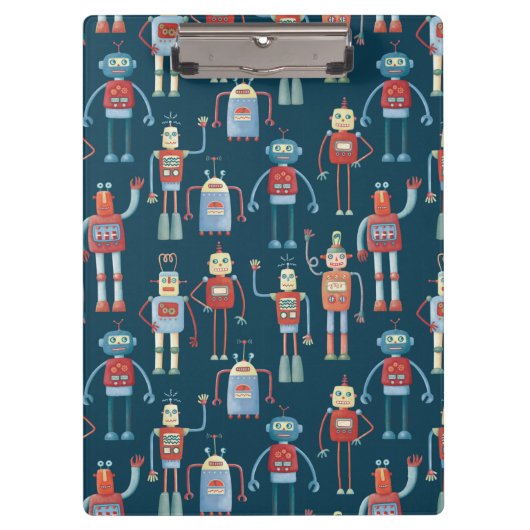Retro Style 1950s  robots Klembord (Voorkant)