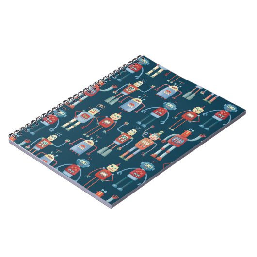 Retro Style 1950s  robots Notitieboek (Linkerzijde)