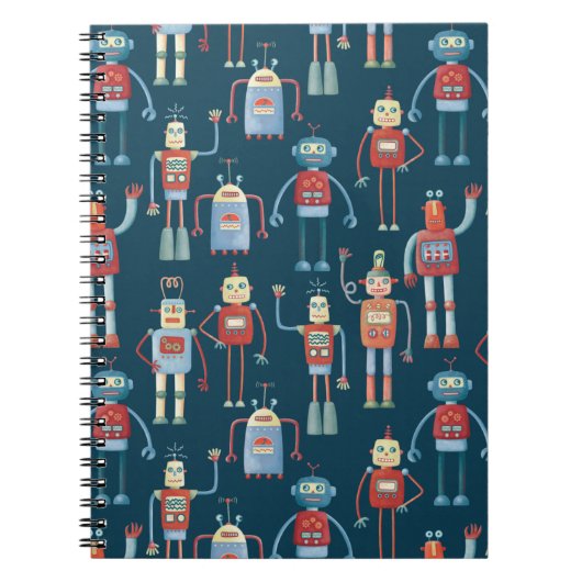 Retro Style 1950s  robots Notitieboek (Voorkant)