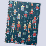 Retro Style 1950s  robots Notitieboek<br><div class="desc">Kute en handige robots met een retro-stijl uit de jaren 50. Oma heeft dit waarschijnlijk in zijn schuur gemaakt. Kunstmatige intelligentie,  maar niet op een enge manier.</div>