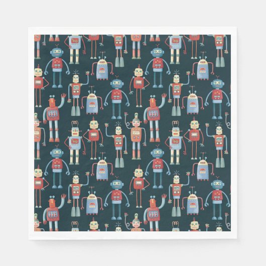 Retro Style 1950s robots Servet (Voorkant)