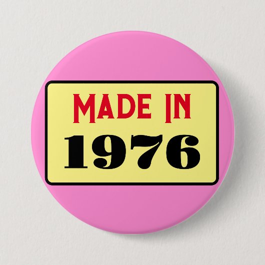 Retro style 50th birthday badge 1976 ronde button 7,6 cm (Voorkant)
