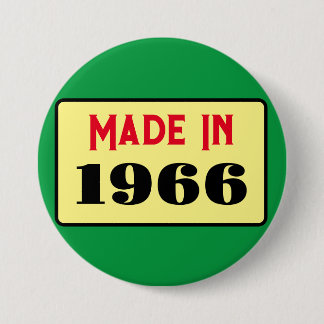 Retro style 60th birthday badge 1966 ronde button 7,6 cm