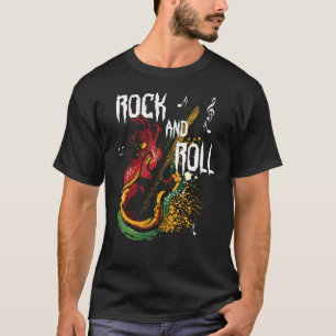  Retro Style 80s Rock & Roll Muziekgitaar A T-shirt