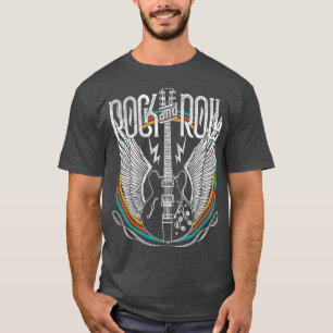  Retro Style 80s Rock Roll Muziekgitaar T-shirt