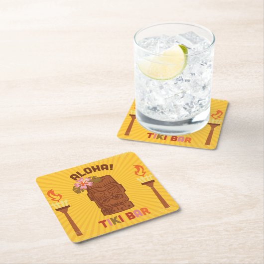 Retro Style Aloha Tiki Bar Kartonnen Onderzetters (Insitu)