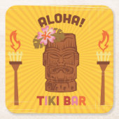 Retro Style Aloha Tiki Bar Kartonnen Onderzetters (Voorkant)