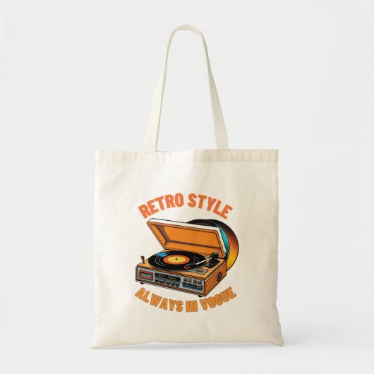 Retro Style, altijd in Vogue Zwart BG Tote Bag (Voorkant)