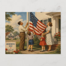 Retro-Style Amerikaanse Memorial Day-ansichtkaart