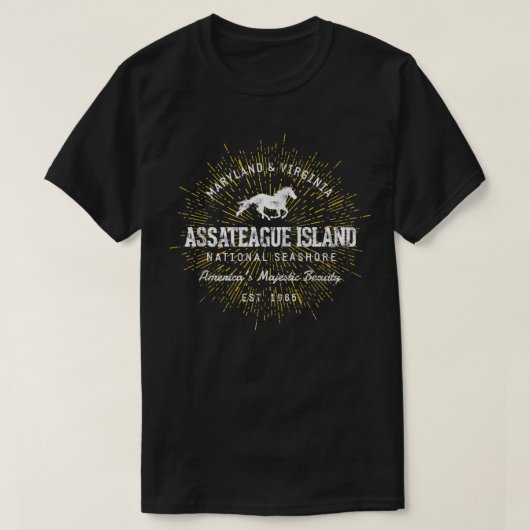  Retro Style Assateague Island Zip T-shirt (Design voorkant)