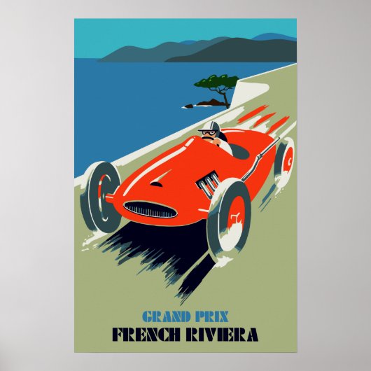 Retro style auto Grand Prix Rivièra Poster (Voorkant)