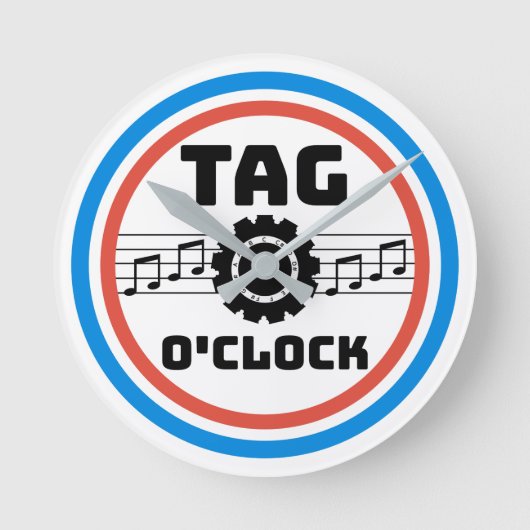 Retro Style Barbershop Label Time Wall klok (Voorkant)