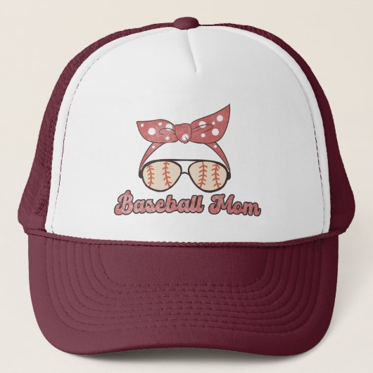 Retro Style Baseball mama Trucker Pet (Voorkant)