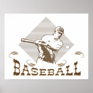, Retro Style Baseball-Posters Poster