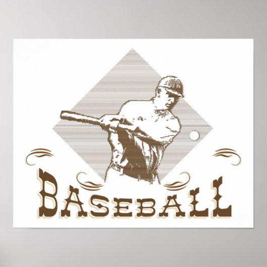 , Retro Style Baseball-Posters Poster (Voorkant)