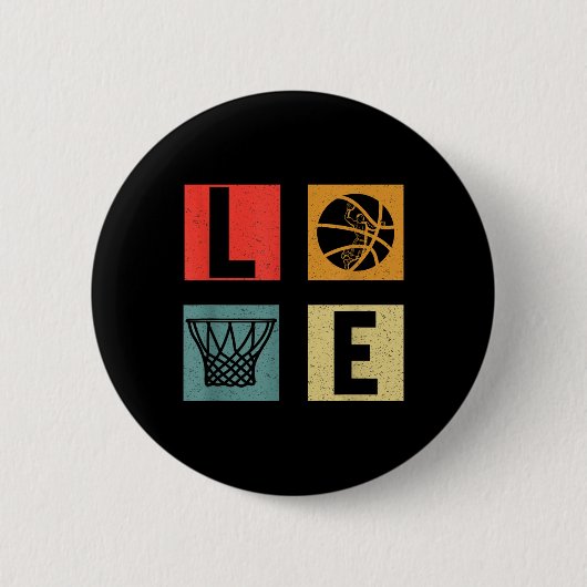 Retro Style Basketball Playing Kids Boys 10-12 12- Ronde Button 5,7 Cm (Voorkant)