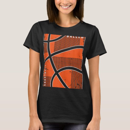 Retro Style Basketball Playing Kids Boys 10-12 12- T-shirt (Voorkant)