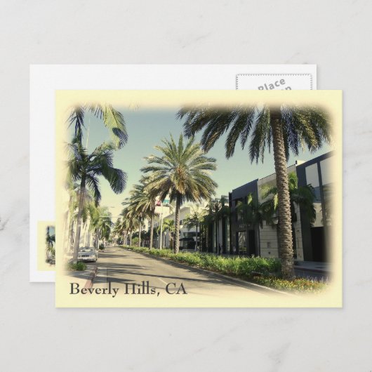 Retro Style Beverly Hills Briefkaart! Briefkaart (Voorkant / Achterkant)
