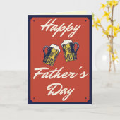 Retro Style Bieren Fijne Vaderdag Kaart (Gele Bloem)