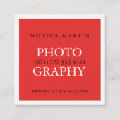 Retro Style Black Red Professional Vierkante Visitekaartje (Voorkant)