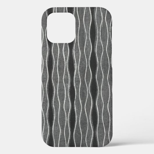 Retro Style Black White Grey Stripe Phone Case (Achterkant)