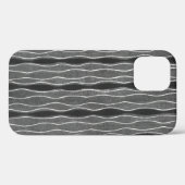 Retro Style Black White Grey Stripe Phone Case (Achterkant (horizontaal))