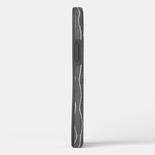 Retro Style Black White Grey Stripe Phone Case (Achterkant / Rechts)