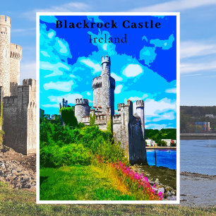 Retro Style Blackrock Castle, Cork Ierland Briefkaart