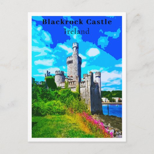 Retro Style Blackrock Castle, Cork Ierland Briefkaart (Voorkant)