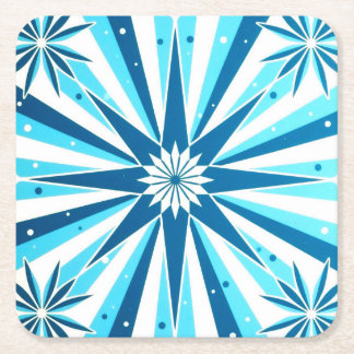 Retro Style Blue Starburst Paper Coaster Kartonnen Onderzetters