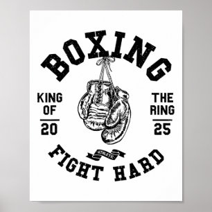 Retro Style Boxer-handschoenen, koning van de rin Poster