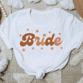 Retro Style Bride with Brown Flowers T-shirt