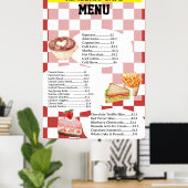 Retro Style Cafe Business Food Menu Poster (Thuiskantoor)