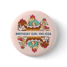 Retro Style cakes Sweet Dessert Birthday Girl