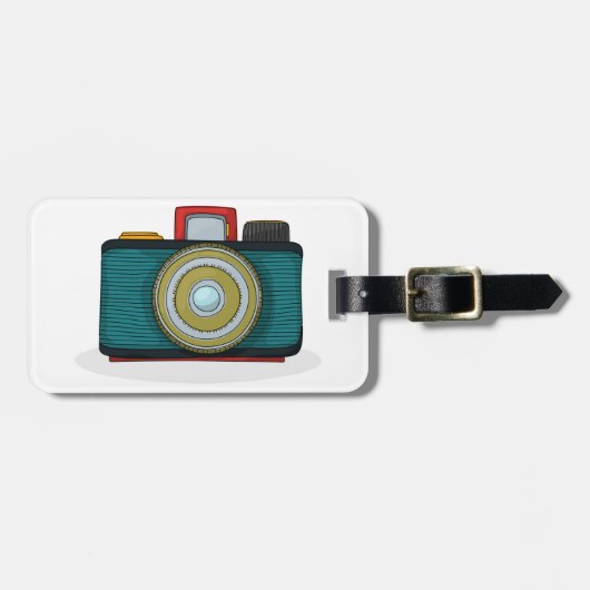 Retro Style Camera-Bagagelabels Bagagelabel (Voorkant horizontaal)