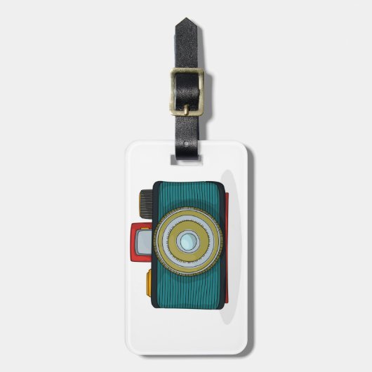 Retro Style Camera-Bagagelabels Bagagelabel (Voorkant verticaal)